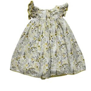 Shabby Chic Floral Ruffle Girls Dress 3T Yellow Cottagecore Frilly Dainty Summer